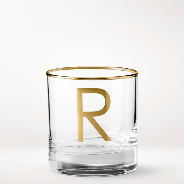Monogram Double Old-Fashioned Glass, R