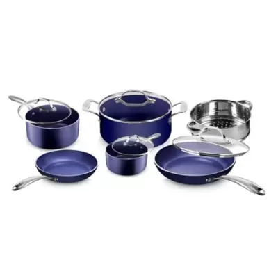 Nonstick 10-Piece Cookware Set in Blue