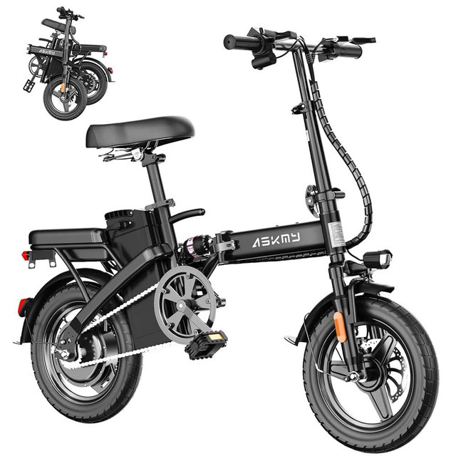 RPINT Foldable Electric Bike for Adults and Teens with 750W Peak Motor, Commuter E-Bike with 20 MPH and 30-35 Miles PAS Range, 14" Mini Folding Ebike with 48V Removable Battery, City Electric Bicycle