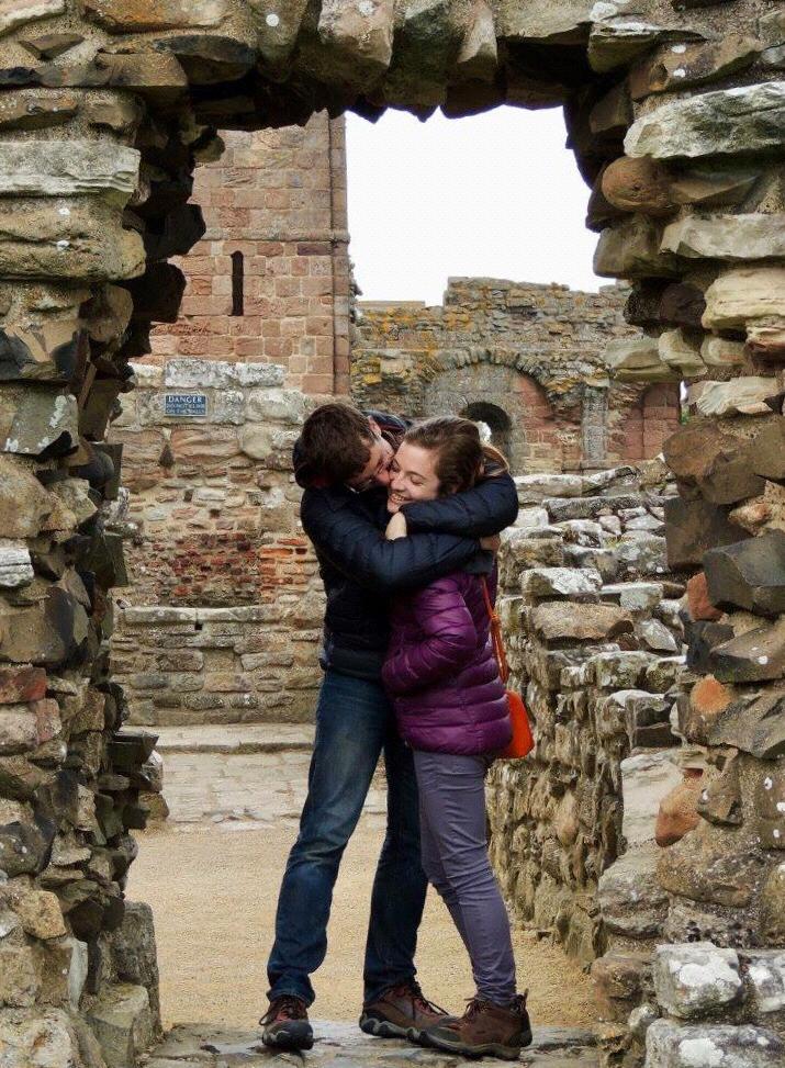 Exploring old abbey ruins on our trip to Scotland in 2017.