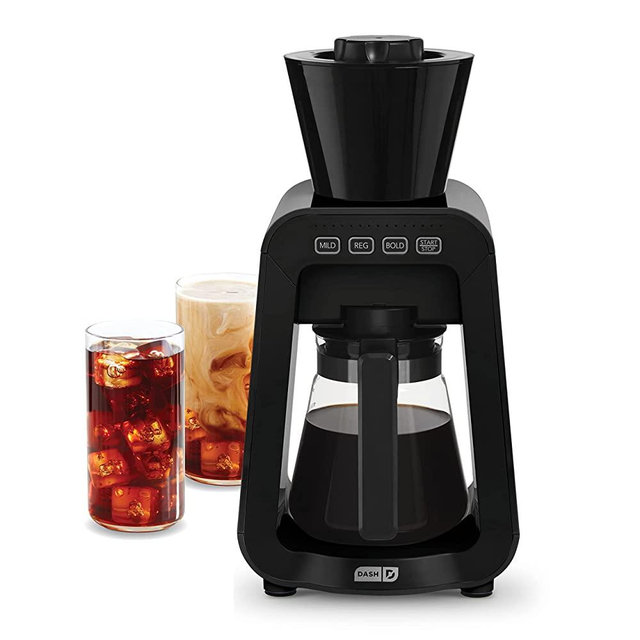 DASH Rapid Cold Brew Maker with VacuPress™ Technology with Glass Carafe for 40 Ounces of Instant Fresh Cold Brew Coffee or Iced Tea