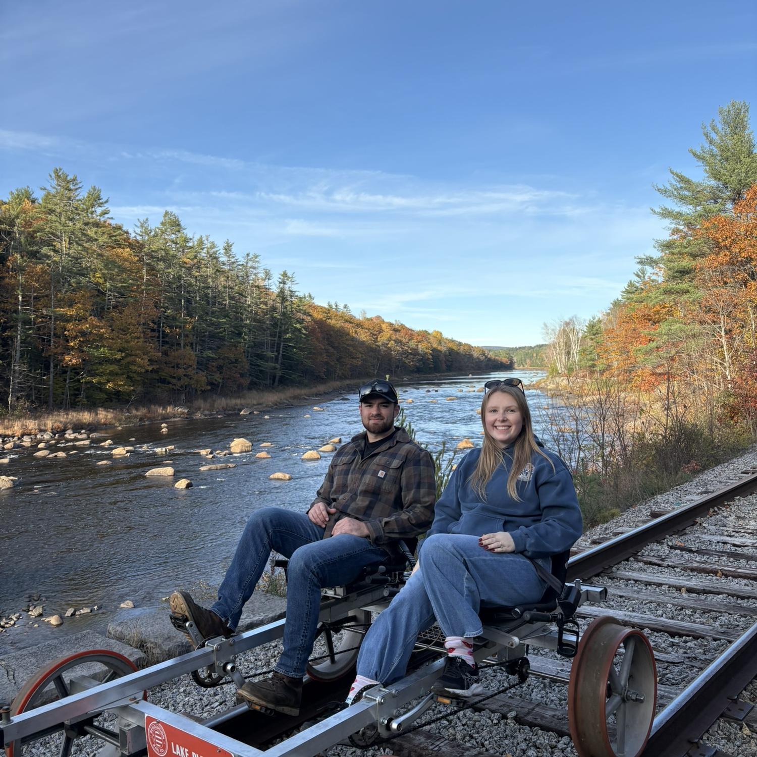 On the rail bikes in the Adirondacks on Zack's 25th birthday!
