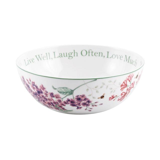 Lenox Dinnerware, Butterfly Meadow Serving Bowl Live Well, Laugh Often
