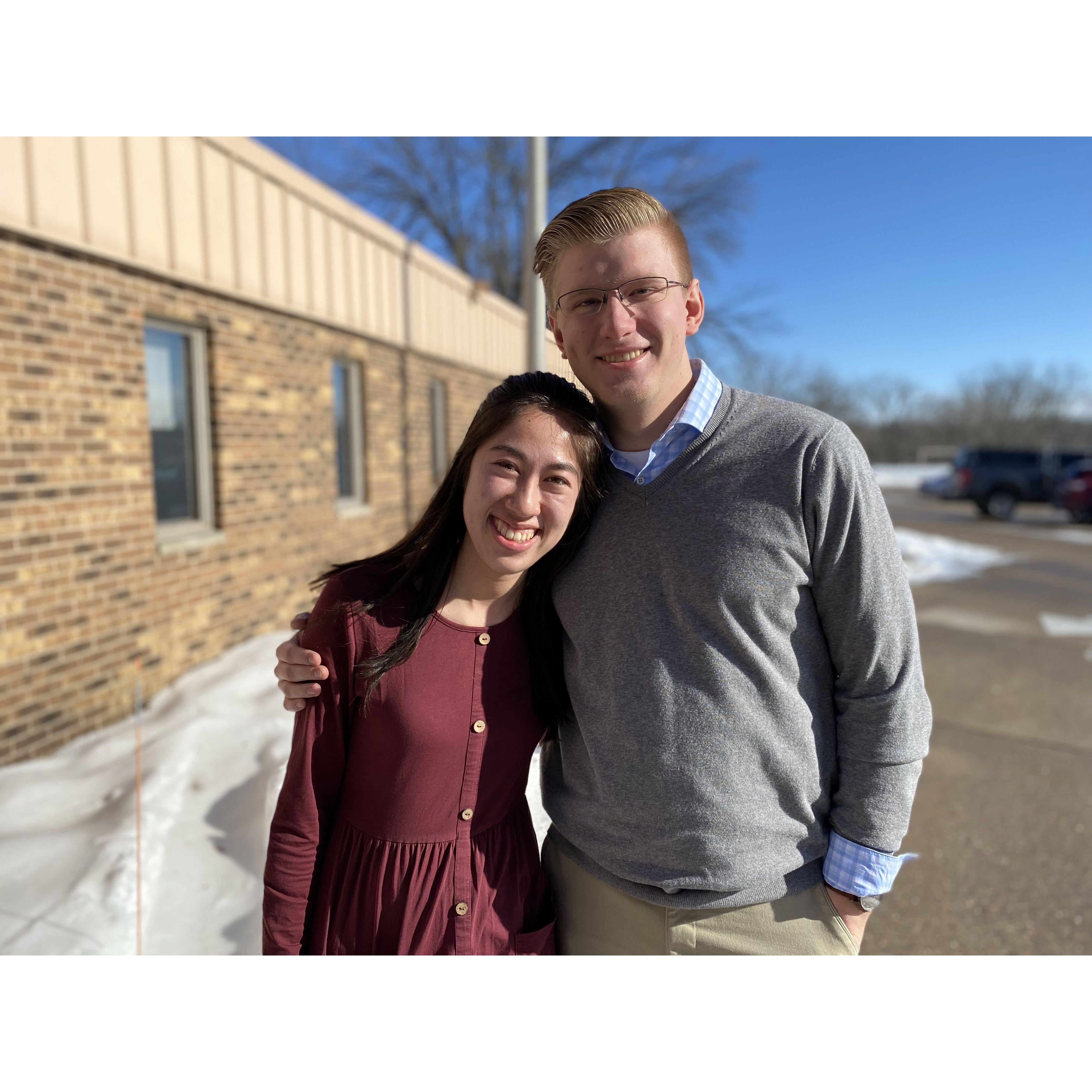 Christina's first time visiting Will in Iowa!