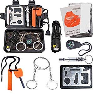 Survival Kit EMDMAK Outdoor Emergency Gear Kit for Camping Hiking Travelling or Adventures