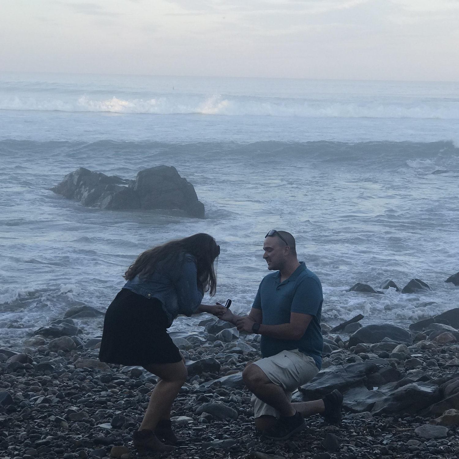 Drew got down on one knee....