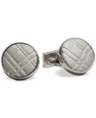 Men's Plaid-Textured Cuff Links