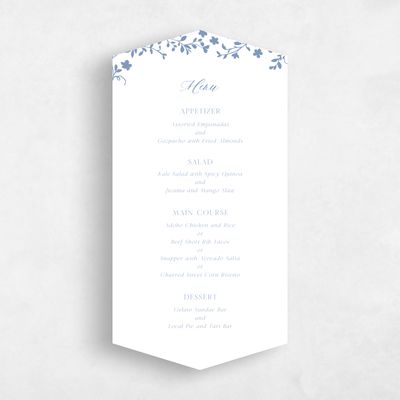 Blue Diamond Wedding Menu - Ysabeau