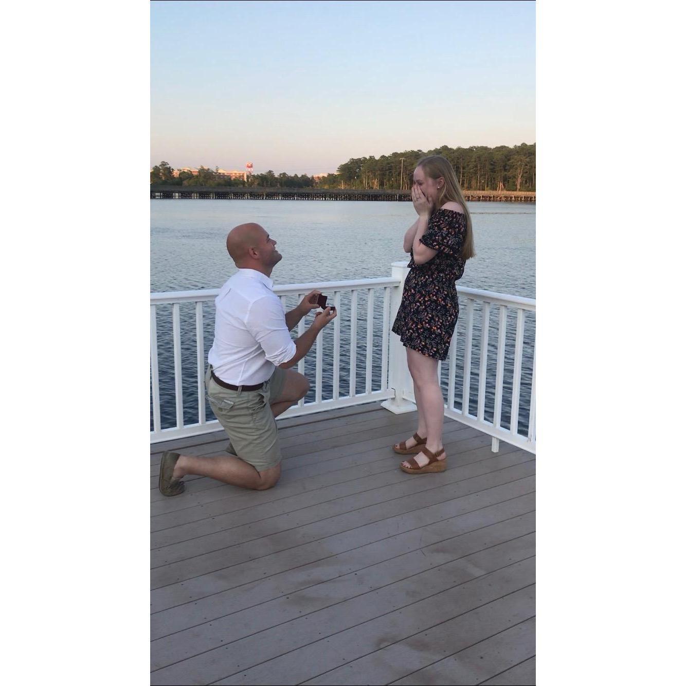 The moment when he proposed
