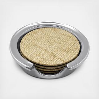 Luxury Textiles Grasscloth Signature Coaster, Set of 4