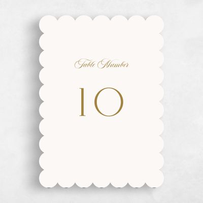 Scalloped Wedding Table Number - Hodgson