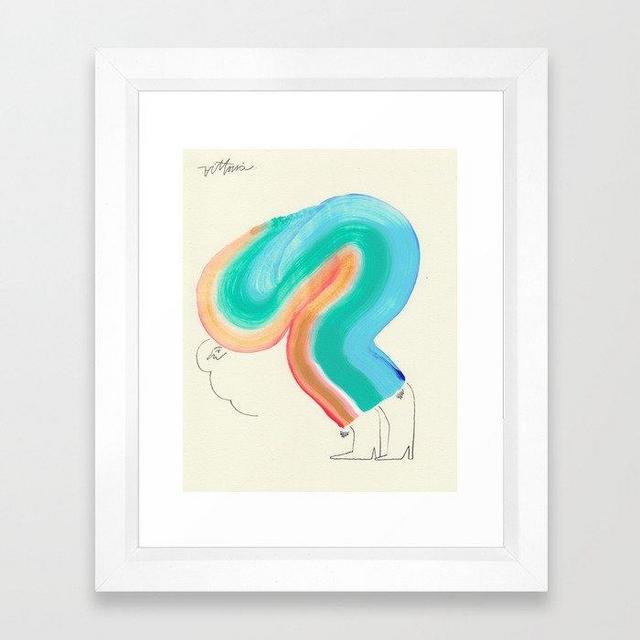 Befriending A Caterpillar Framed Art Print