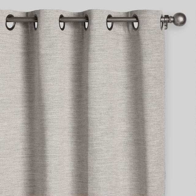 Heather Gray Cotton Curtains Set of 2