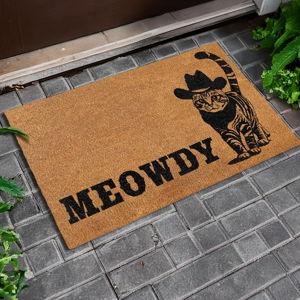 Meowdy Doormat 30x17 Inch, Cat Front Door Mat, Cat Welcome Mats for Front Door, Black Cat Door Mat Outside Entrance, Door Mat Cat, Cat Doormat Outdoor, Funny Cat Decor, Black Cat Gift, Cat Lover Gift