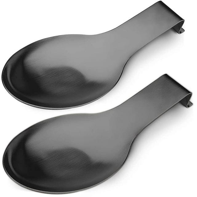 Stainless Steel Spoon Rest,Spatula Ladle Holder, Stainless Steel Utensil Spoon Rest Holder, Brushed Finish, Dishwasher Safe 3.8 x 9.4 Inch