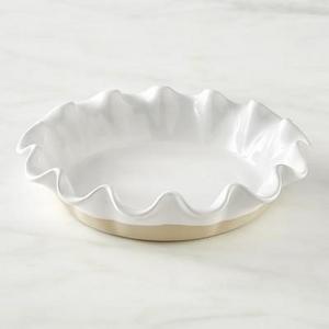 Emile Henry Artisan Deep Ruffled Pie Dish, Nougat