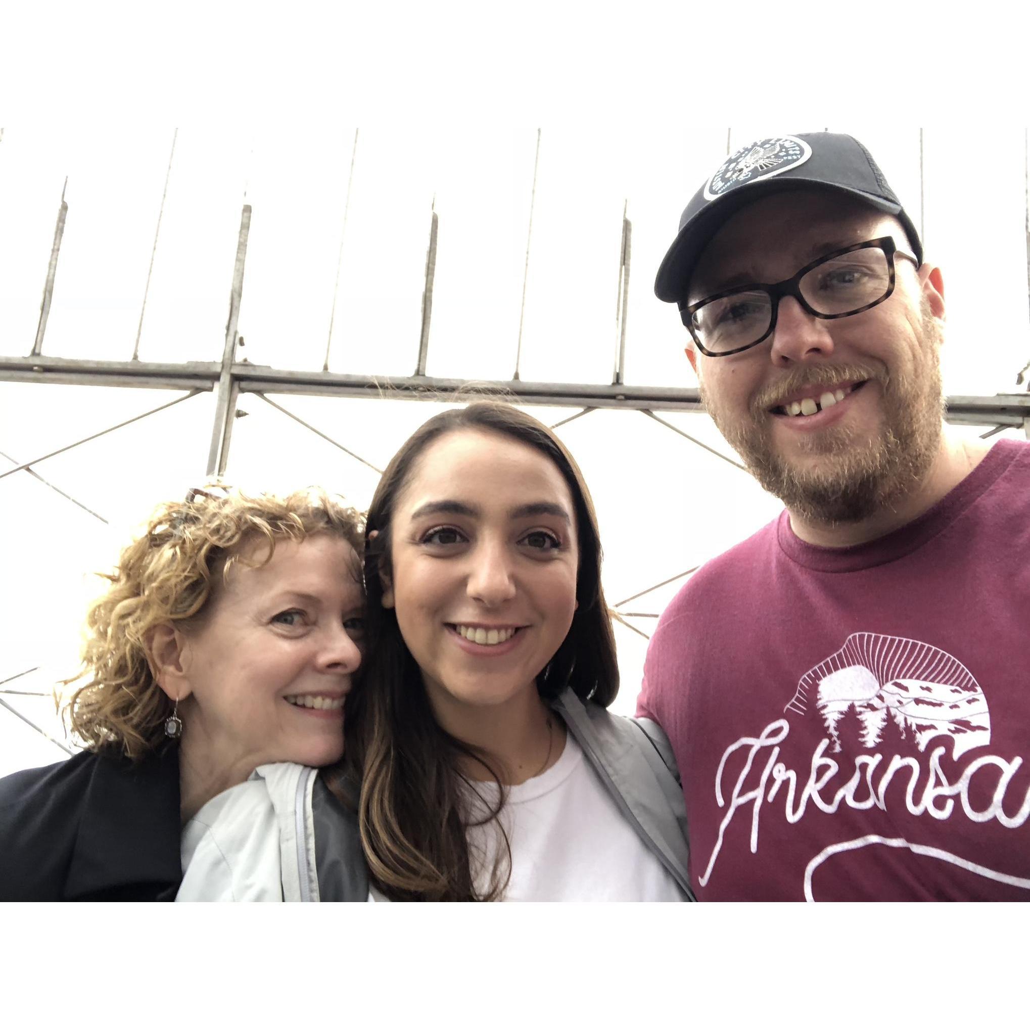 Visiting Alex's Aunt Kathy in New York! It's hard to tell, but this photo was taken at the top of the Empire State Building.