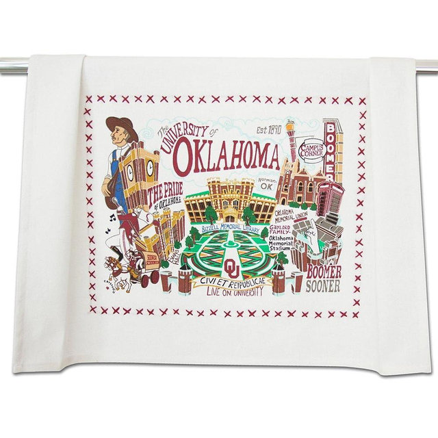 Catstudio Dish Towel, University of Oklahoma Sooners Hand Towel - Collegiate Kitchen Towesl for Oklahoma Fans for Students, Graduation, Parents and Alums