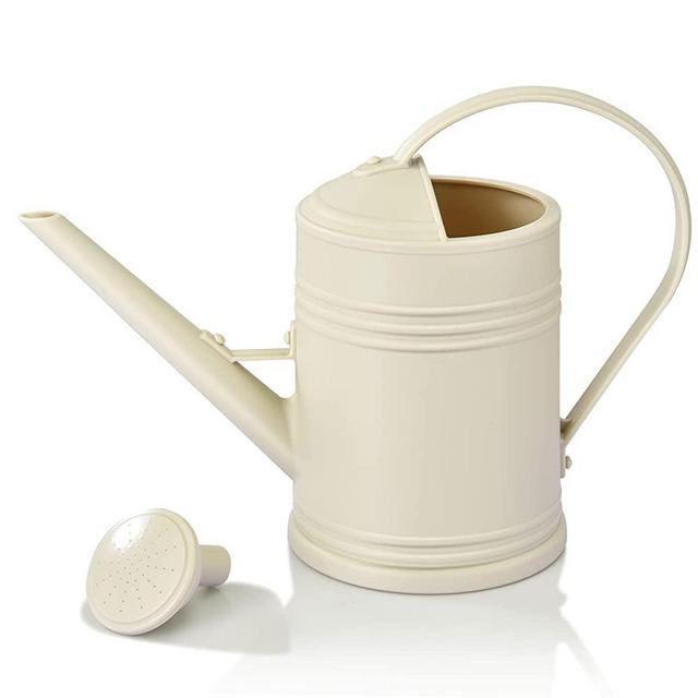 Watering Can for Indoor Plants, Flower Watering Can Outdoor for House Plants Garden Flower, Small Watering Can Indoor Long Spout with Sprinkler Head (1/2 Gallon, Ivory)