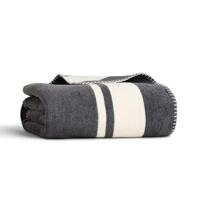 Preston Lane Highrise Throw Blanket – 50" x 70", Premium Soft Cotton Blend, Soft Fluffy Blanket Throw in for Couch, Bed, Boho Home Décor & Cozy Warmth, Made in Portugal, Slate