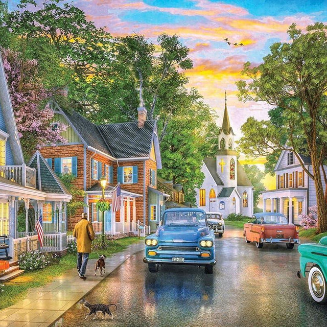 Springbok 1000 Piece Jigsaw Puzzle Blissful Borough - Made in USA