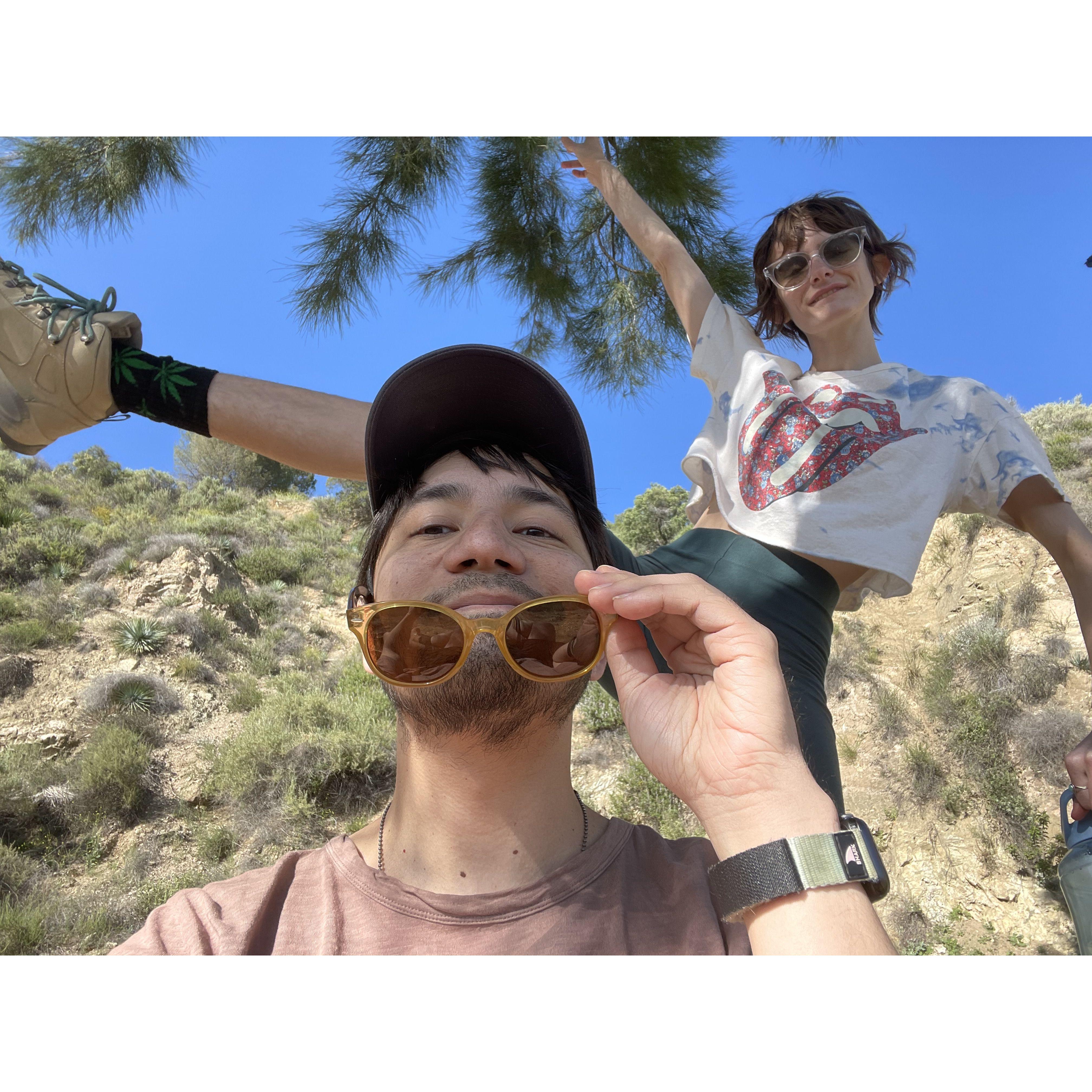 goofing at our favorite tree in eaton canyon