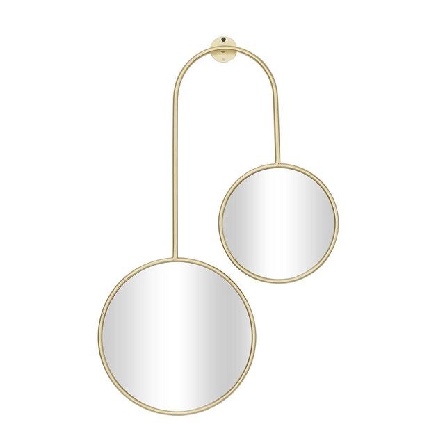 CosmoLiving by Cosmopolitan Metal Round Wall Mirror, 18" x 1" x 28", Gold