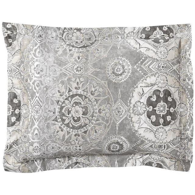 Gray Jacquelyn Medallion Sateen Shams, Standard