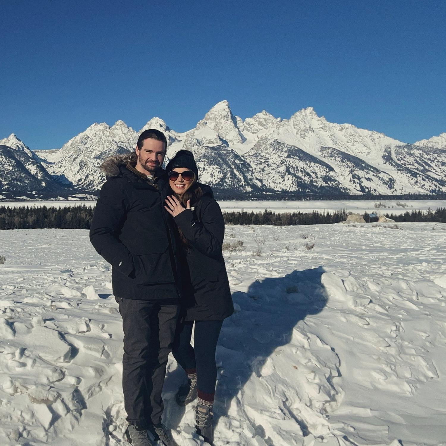 Matthew proposed at Grand Teton National Park on January 25, 2025