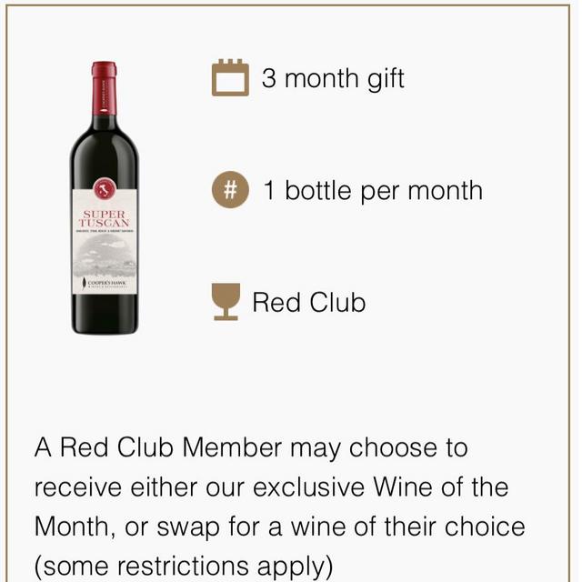 Cooper’s Hawk: Red Club 3 Month Membership