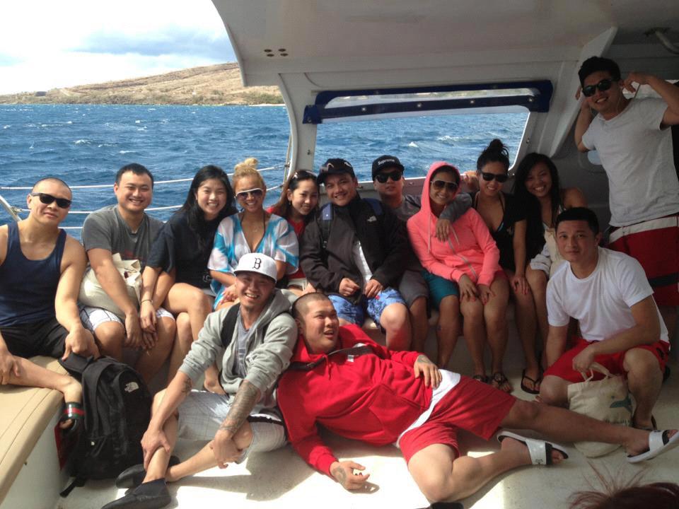 In Maui when we first met, with the group of people we shared the airbnb with. Can't think of a more fun bunch to be stuck with!