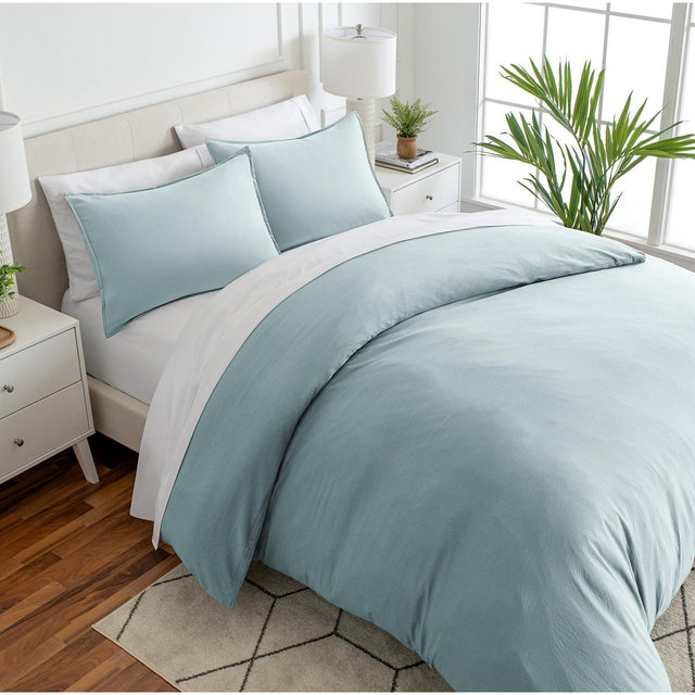Bare Home Ultra-Soft Sand washed King Duvet Cover & Sham Set