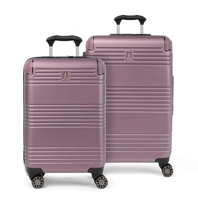 Travelpro Roundtrip Hardside Expandable Luggage, TSA Lock, 8 Spinner Wheels, Hard Shell Polycarbonate Suitcase, Ash Lilac Pink, 2-Piece Set (21/25)