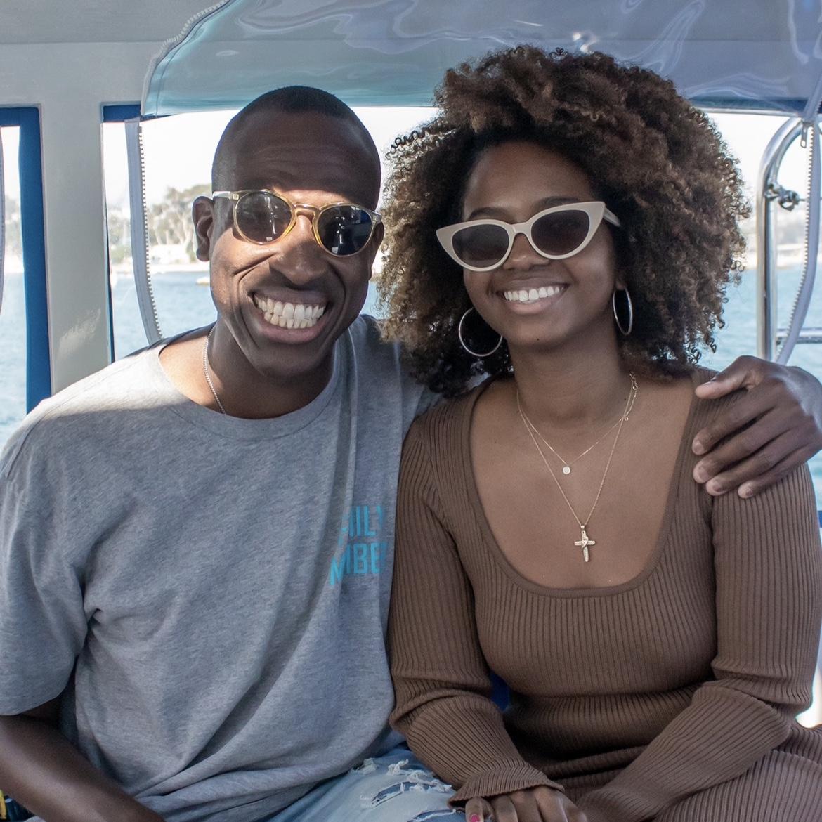 Their first date! They went whale watching in Dana Point, CA.