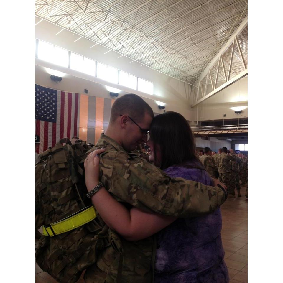 Bride Meets Groom Returning From Deployment.