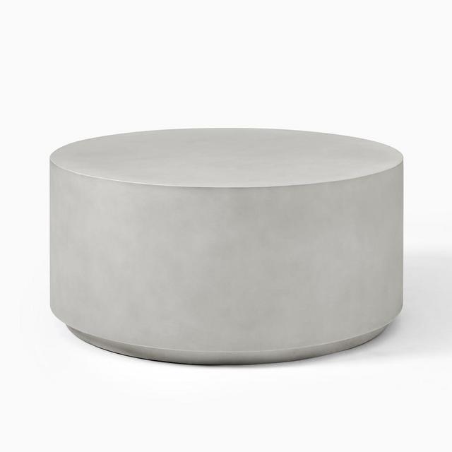 Drum Coffee Table, 36", Concrete