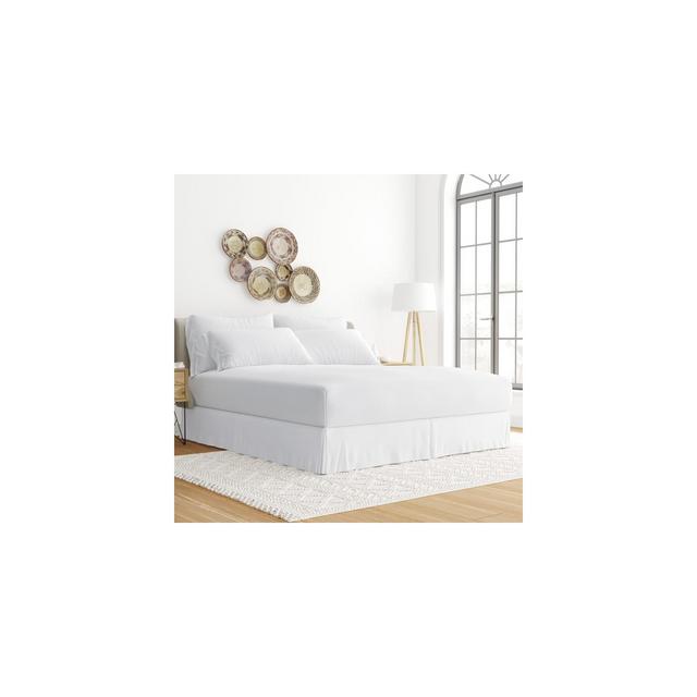 Premium Pleated Dust Ruffle Bed Skirt - Becky Cameron, White, Full