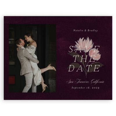 Plum, Purple Wedding Digital Save the Date - Brocard Photo
