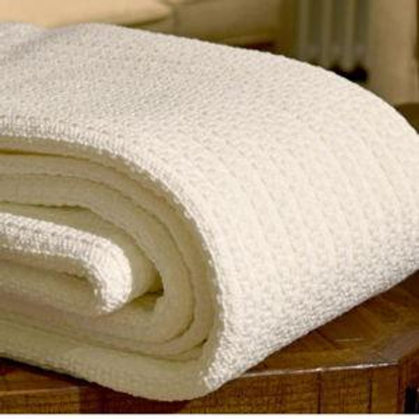 George Washington's Choice American Cotton Blanket - Color: White, Size: Twin