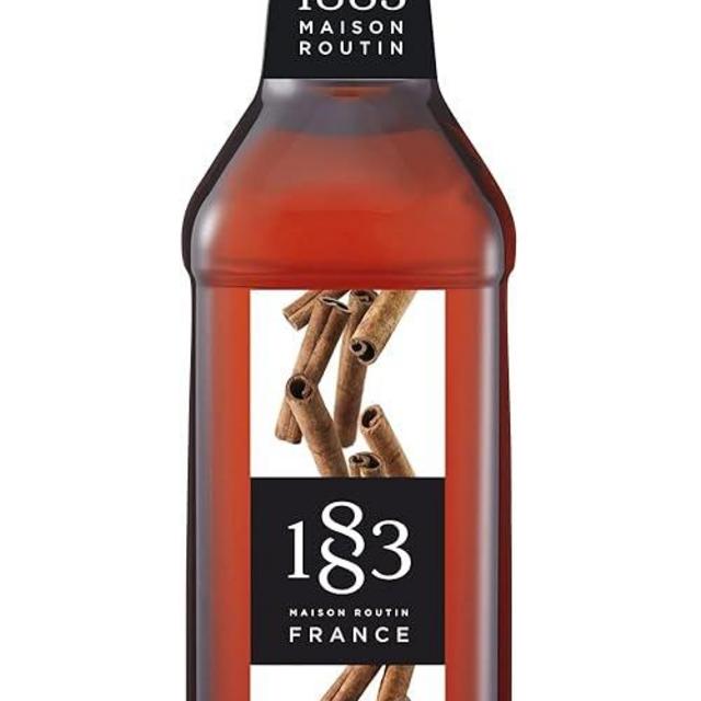 1883 Cinnamon Syrup - Flavored Syrup for Hot & Iced Beverages - Gluten-Free, Vegan, Non-GMO, Kosher, Preservative-Free, Made in France | Plastic Bottle 1 Liter (33.8 Fl Oz)