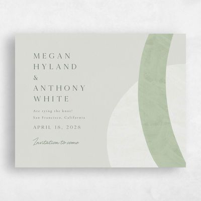 Laurel Green Wedding Save the Date - Madrid Landscape