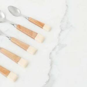 acrylic natural and ivory flatware - set of 5