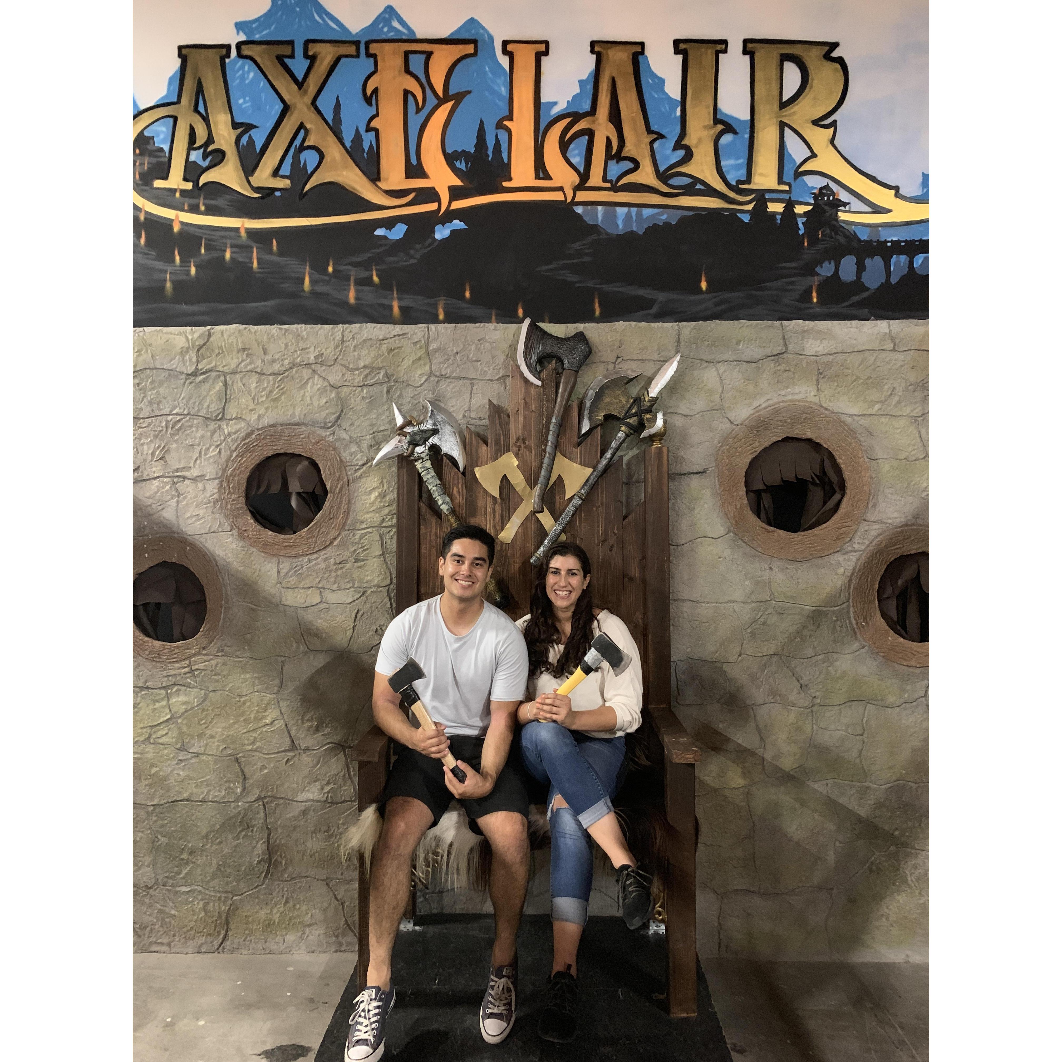 Fun axe throwing date!