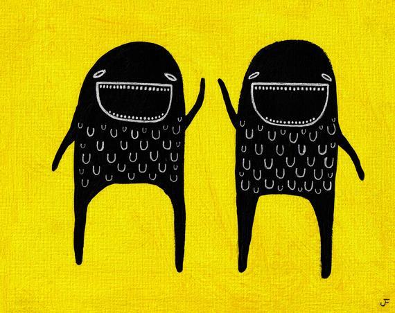 8x10" ART PRINT Monster Folk Art Painting Quirky Housewarming Gifts Outsider Art Whimsical Wall Art Home Decor Funny Gifts Made in Canada