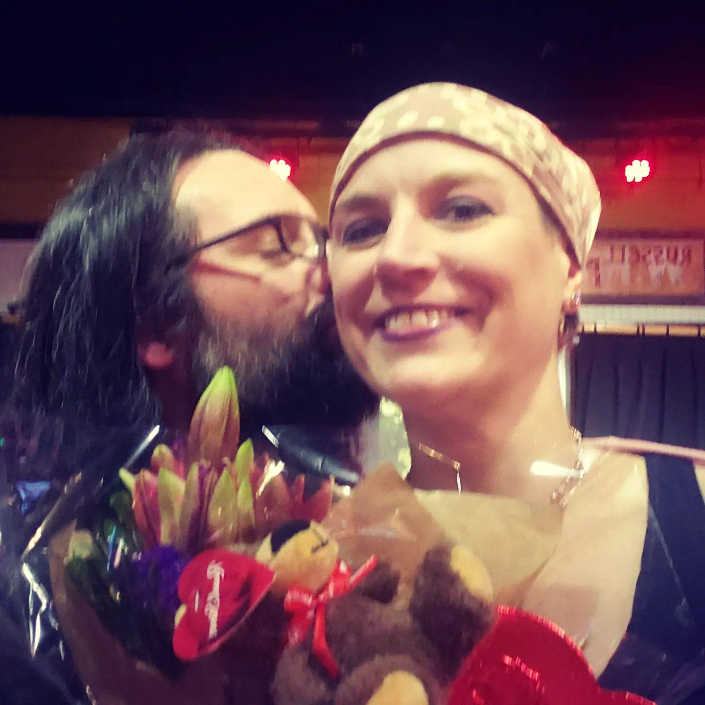 This was our first Valentine's Day! Jack was SO sweet. He got Jessie a gorgeous bouquet of flowers, a heart-shaped box of chocolates and DJ Lil' Bear!!