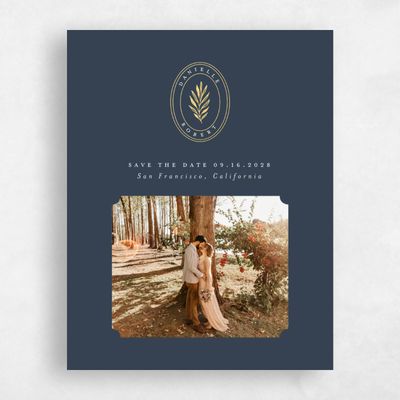 Grayed Navy, Blue Wedding Save the Date - Visby Photo Foil