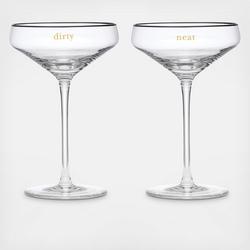 Kate Spade New York Cheers to US Dirty Neat Martini Glasses Set of 2