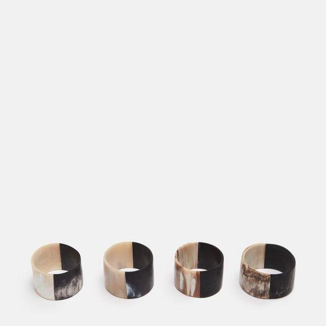 Set of 4 African Horn Napkin Rings