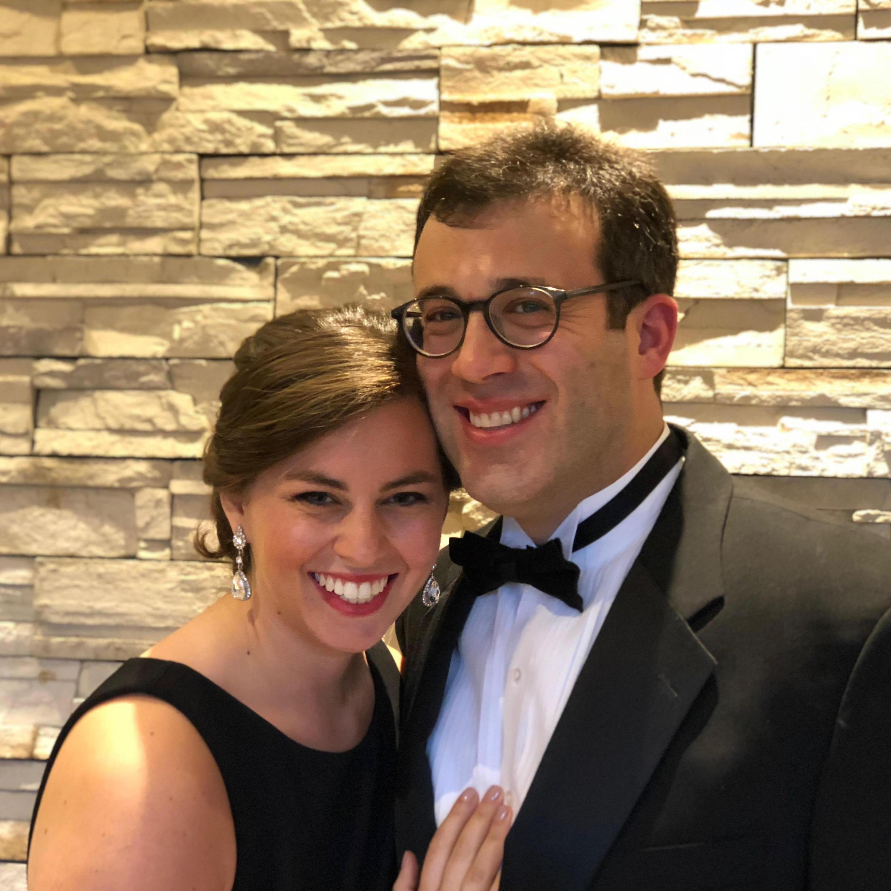 At Kara's cousin's wedding on our 1 year anniversary