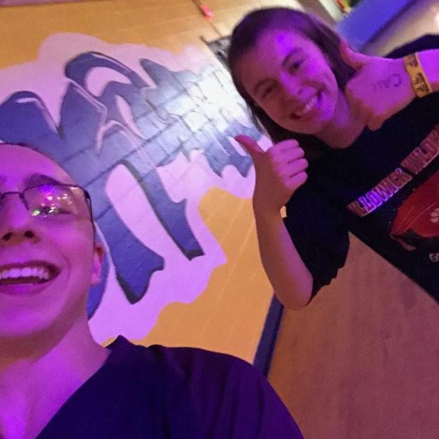 2017 - Our first picture taken together at the roller rink. My fear of falling overcame the fear of holding his hand